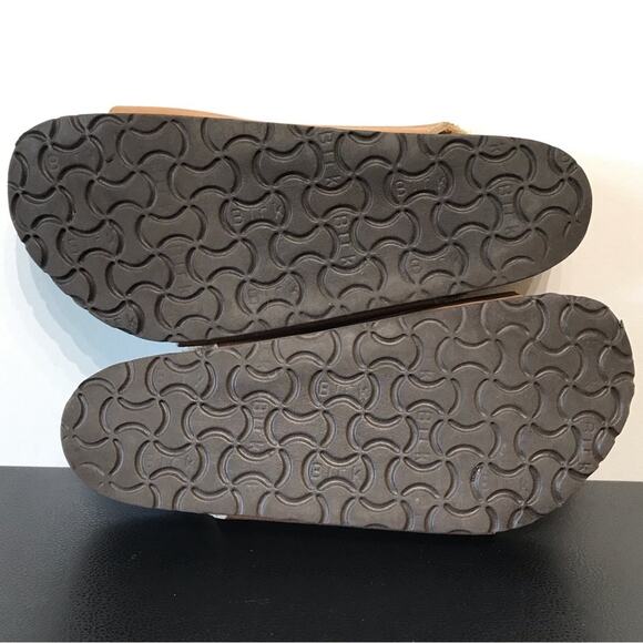 Vintage Birkenstock Milano Caramel Ginger Brown Double Heel Strap Sandals 40 - Picture 16 of 16